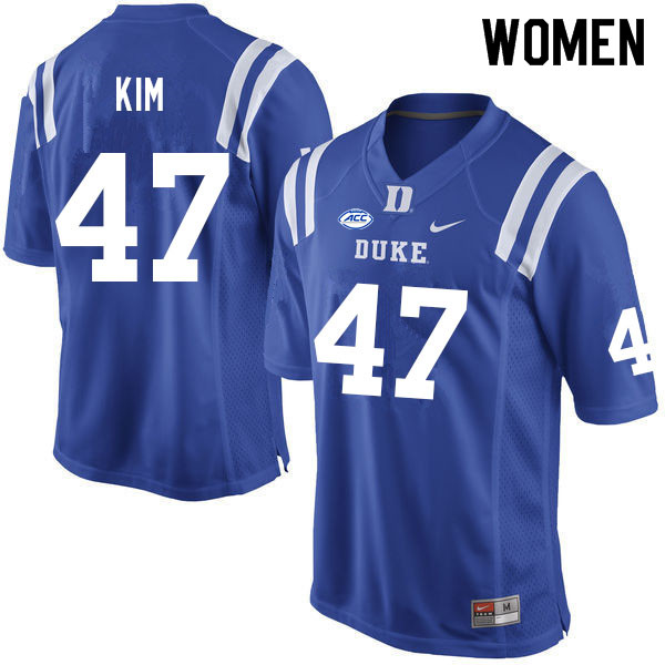 Women #47 Calvin Kim Duke Blue Devils College Football Jerseys Sale-Blue